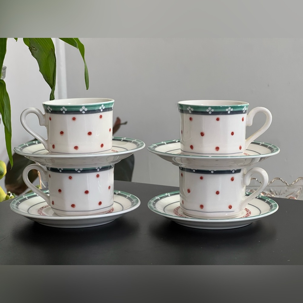 Villeroy And Boch Citta And Campagna Espresso Cup And Saucer Demitasse Set of 4